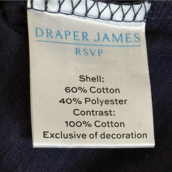 Draper James Women's Blue Embroidered Pintuck Top in navy size M puff sleeves - Picture 12 of 12